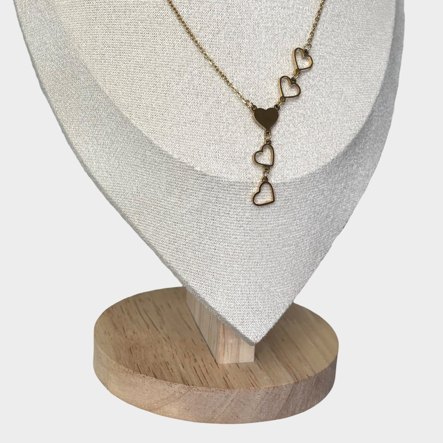 Hearts Gold Pendant Charm Necklace
