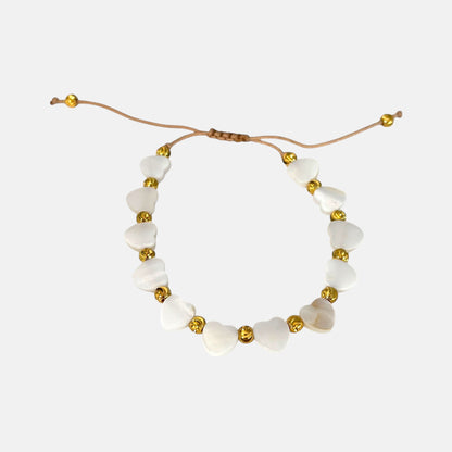 Multiple Hearts Glass Adjustable Bracelet
