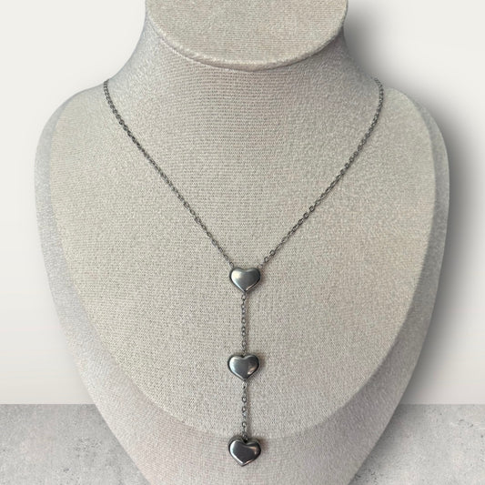 3 Heart Stainless Steel Necklace