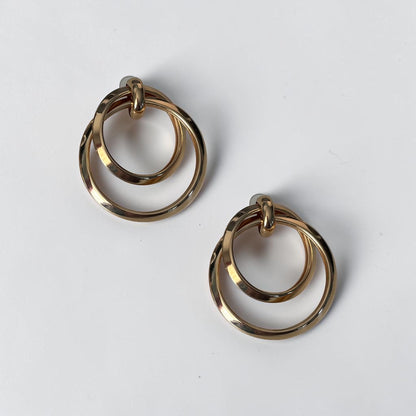 Double Big Gold Earring