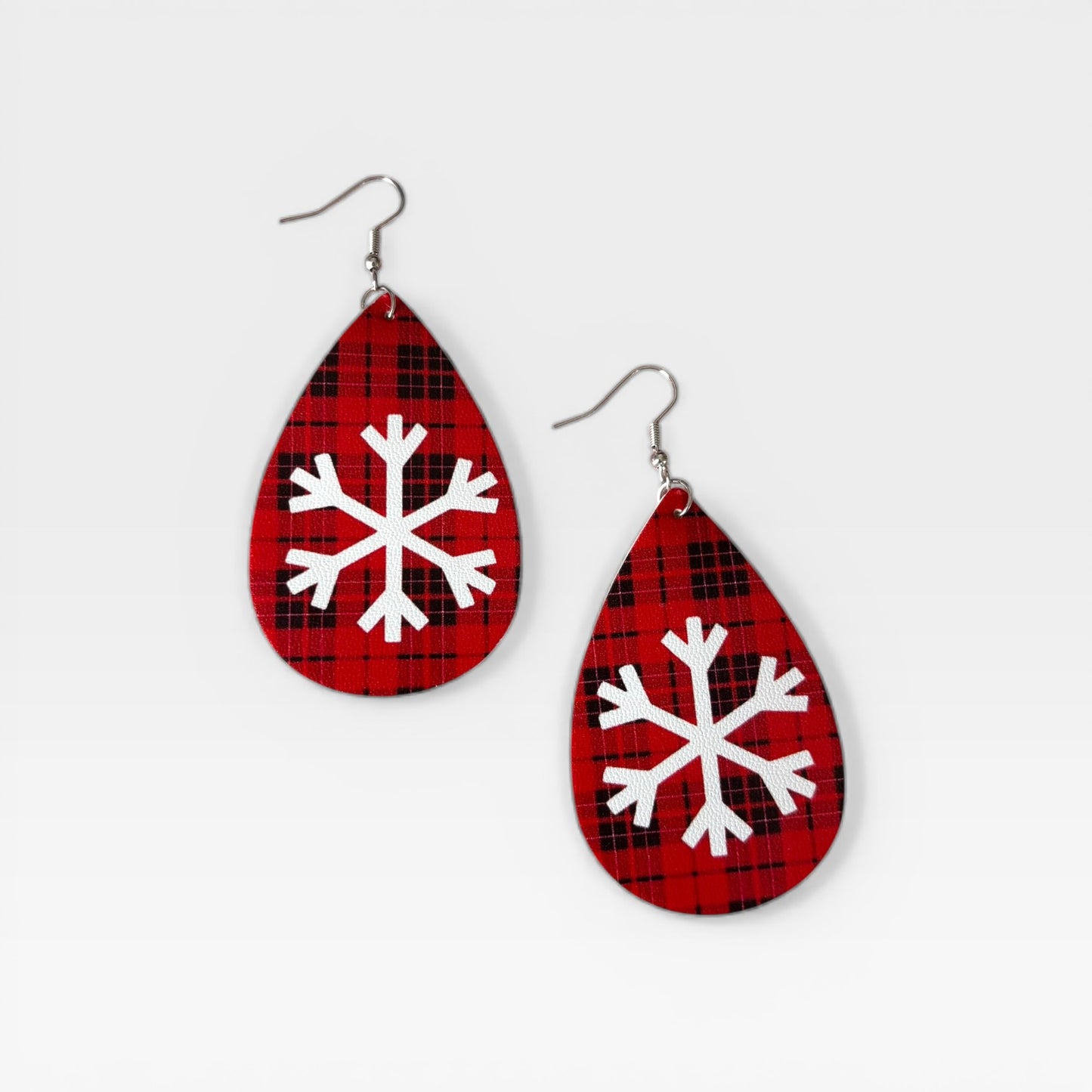 Snowflake Red Oval Earring