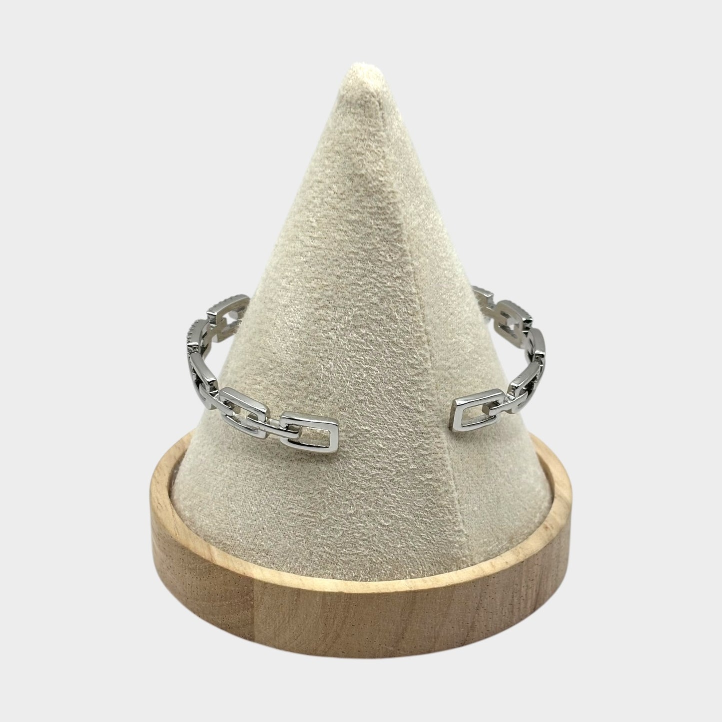Pulsera abierta elegante ajustable con forma cuadrada geométrica