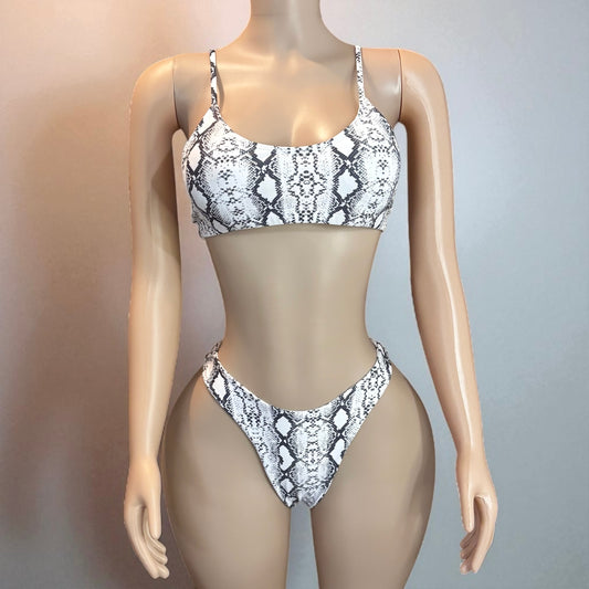 Snakeskin Women 2 Piece Bikini Wire Free Set