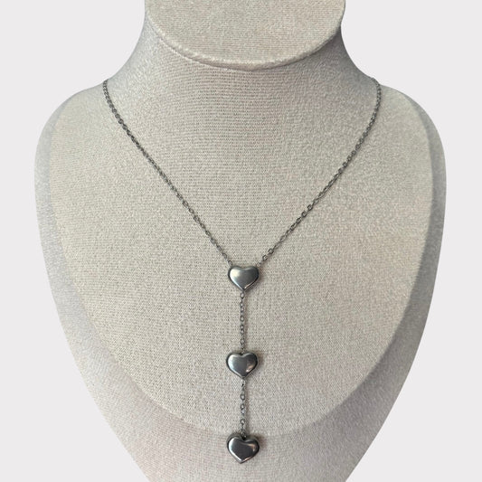 3 Heart Stainless Steel Necklace