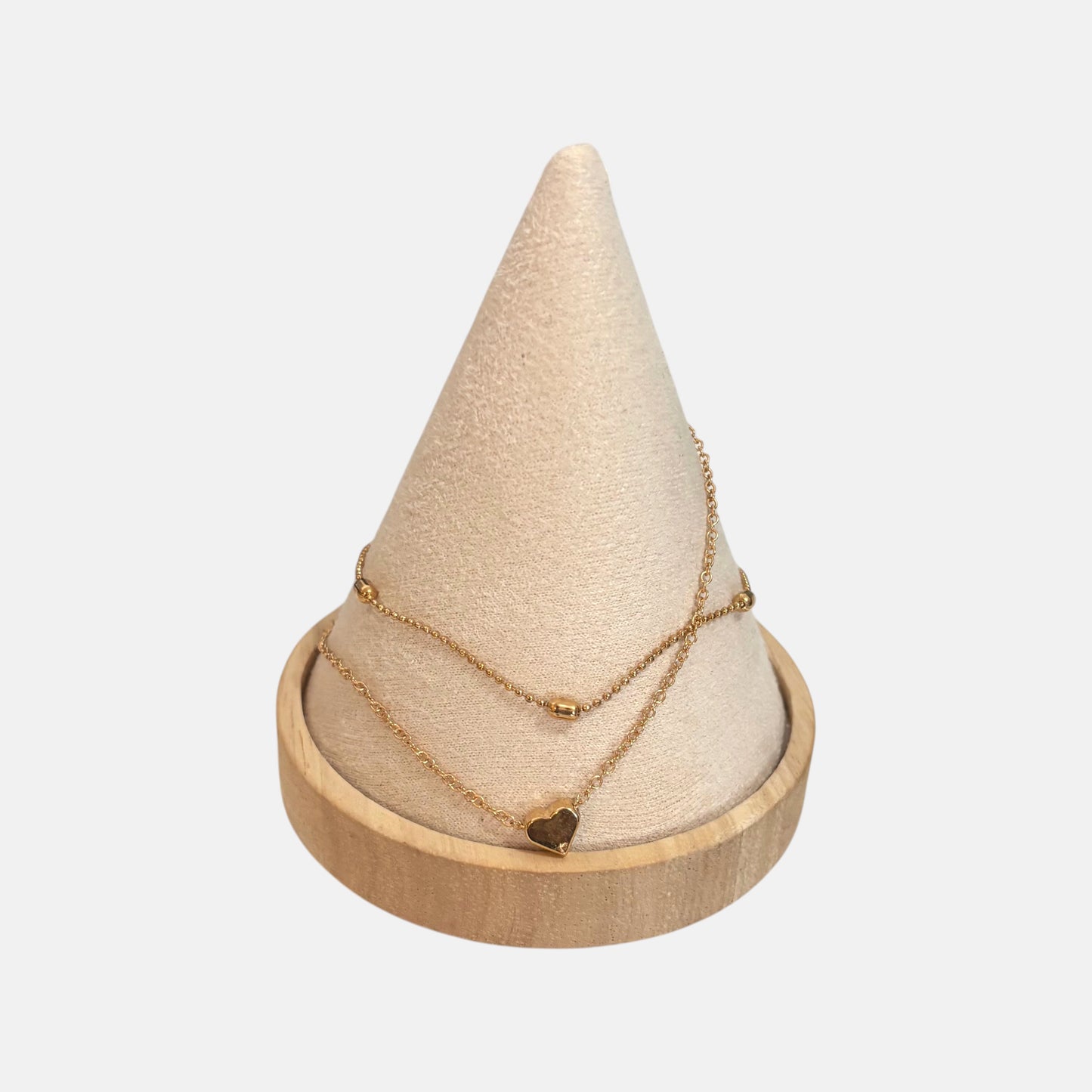 Double Layer Heart Gold Anklet
