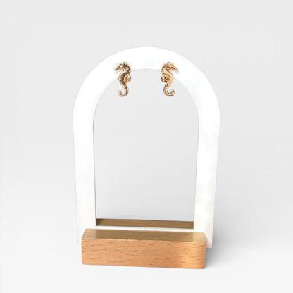 Seahorse Gold Stud Earring