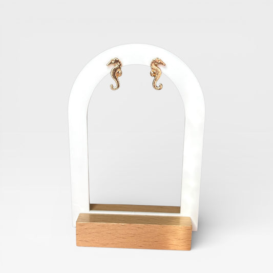 Seahorse Gold Stud Earring