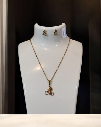Classic Style Sports Bicycle Jewelry Set