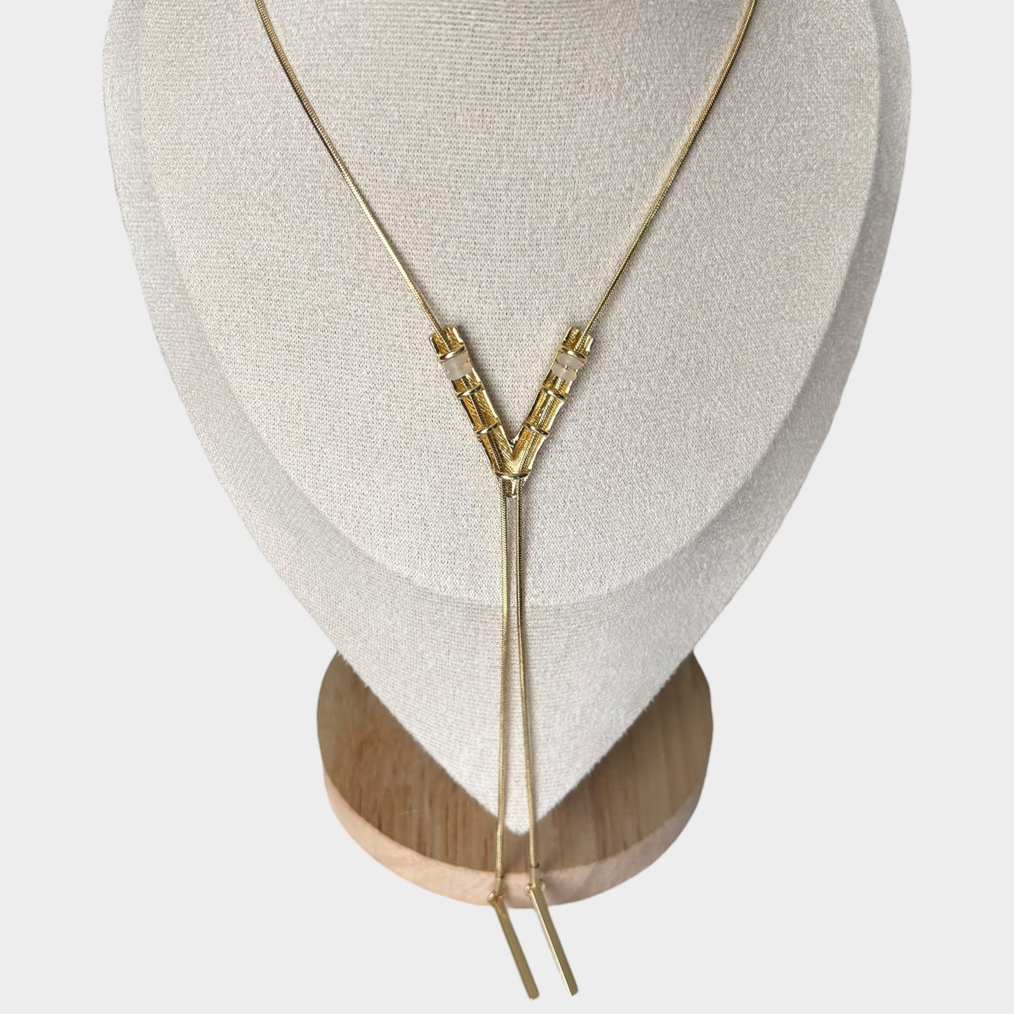 V Shape Gold Long Necklace