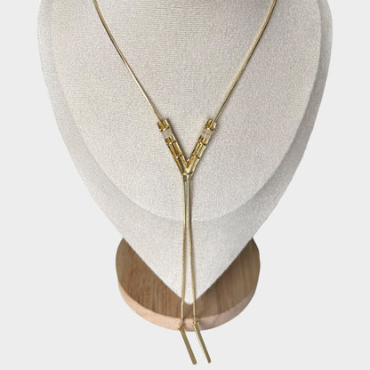 V Shape Gold Long Necklace