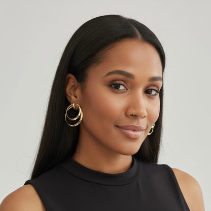 Double Big Gold Earring