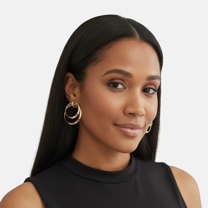 Double Big Gold Earring