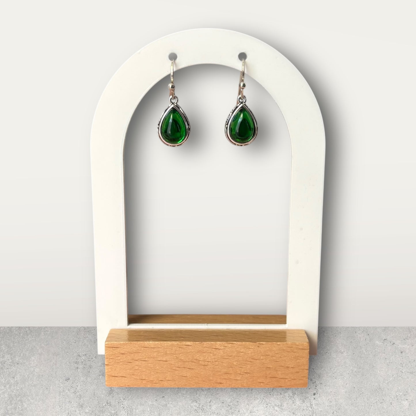 Green Stone Dangle Earring