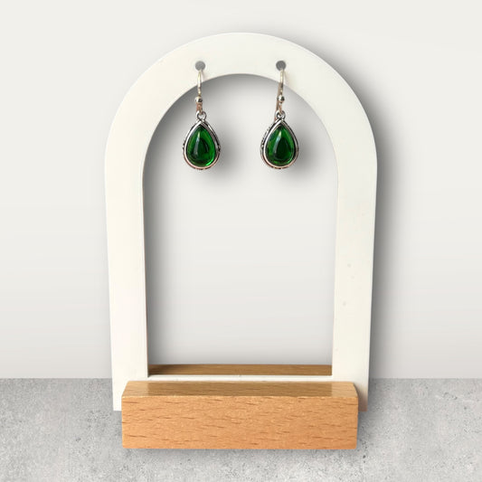 Green Stone Dangle Earring
