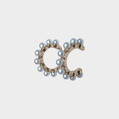 Gold Hoop Earrings with Pearls