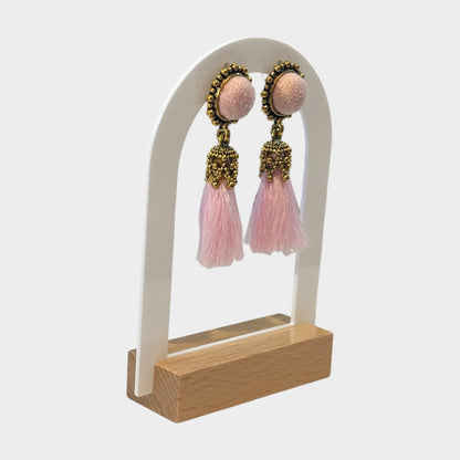Vintage Women Velvet Pink Earrings