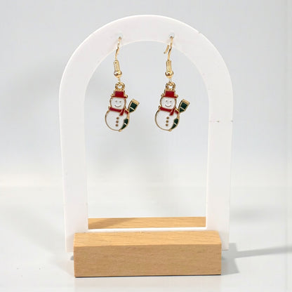 Small Snowman Drop Earring