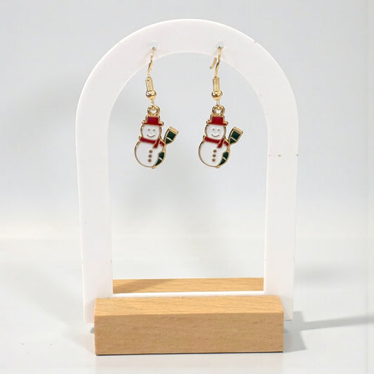 Small Snowman Drop Earring