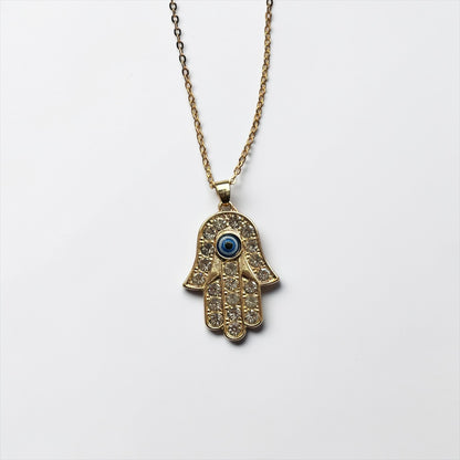 Palm Protection Gold Necklace