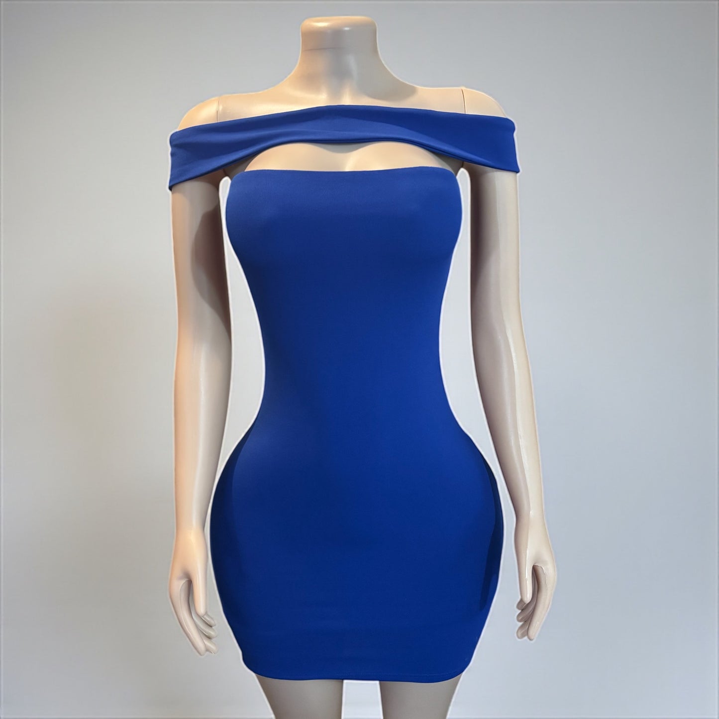 Off shoulder Women Royal Blue Dress