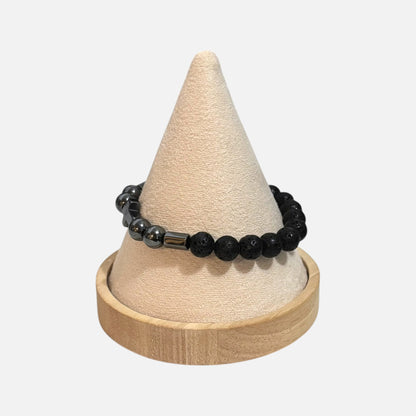 Pulsera de piedra ajustable con cuentas de 8 mm para hombre
