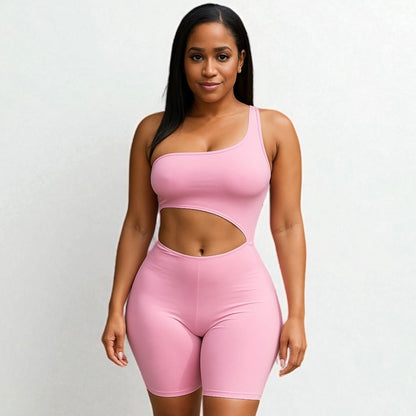 Women Waist Cut Out Short Romper
