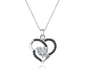 Black Silver Elegant Heart Pendant Necklace
