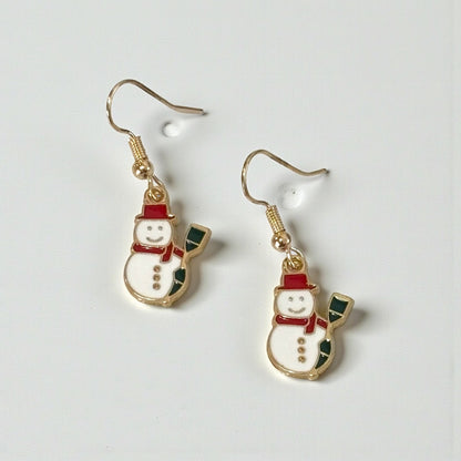 Small Snowman Drop Earring