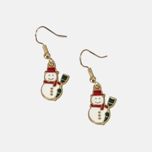 Small Snowman Drop Earring