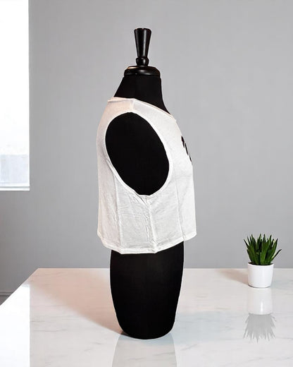 Sleeveless Women Crop Heart Top