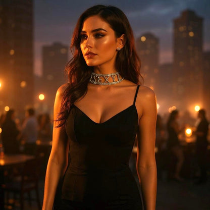 Full Rhinestone Choker Necklace