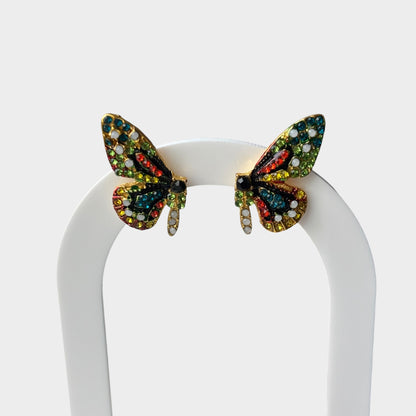 Multicolor Butterfly Stud Earring