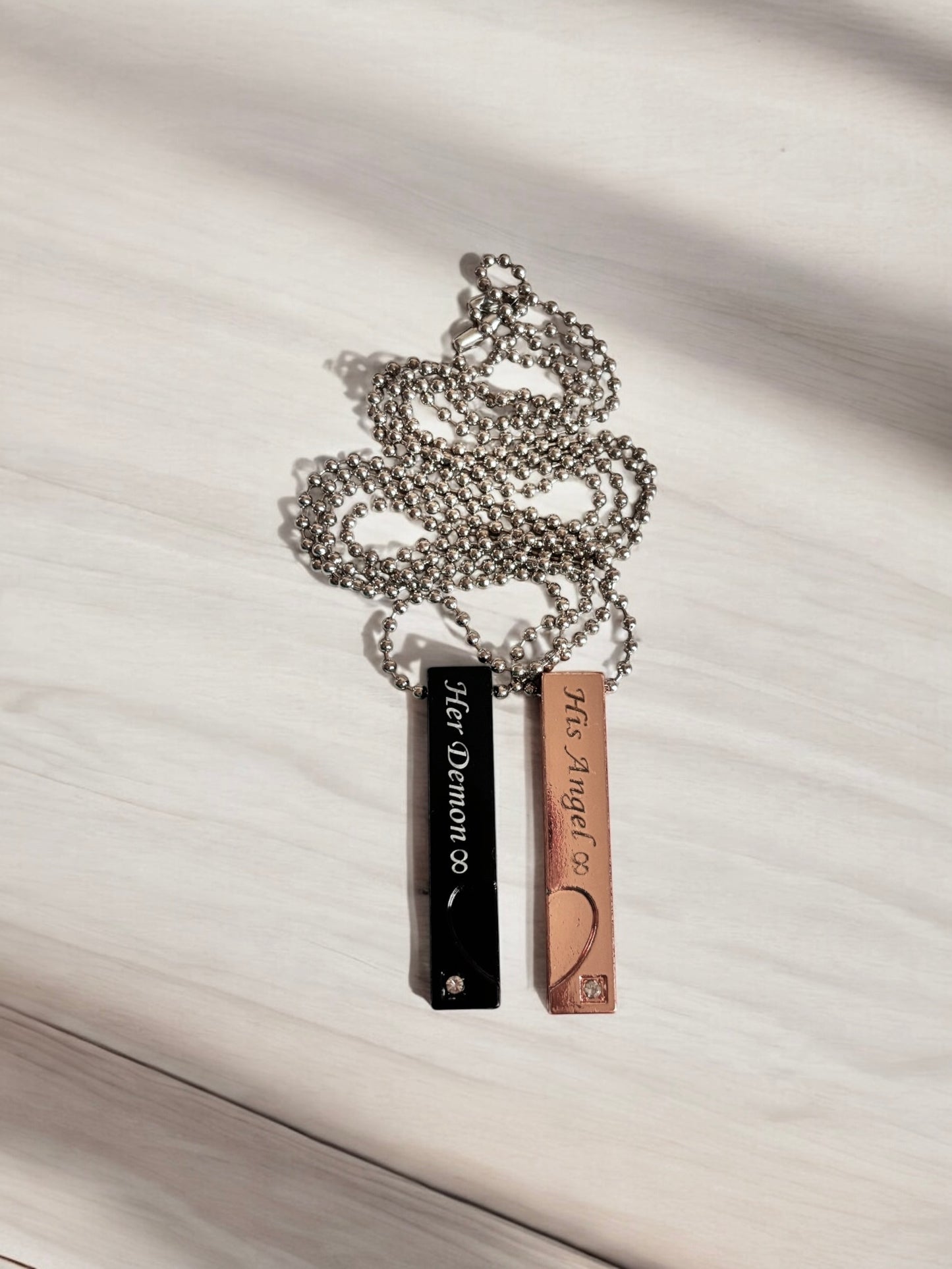 Her Demon His Angel Couples Matching Necklace