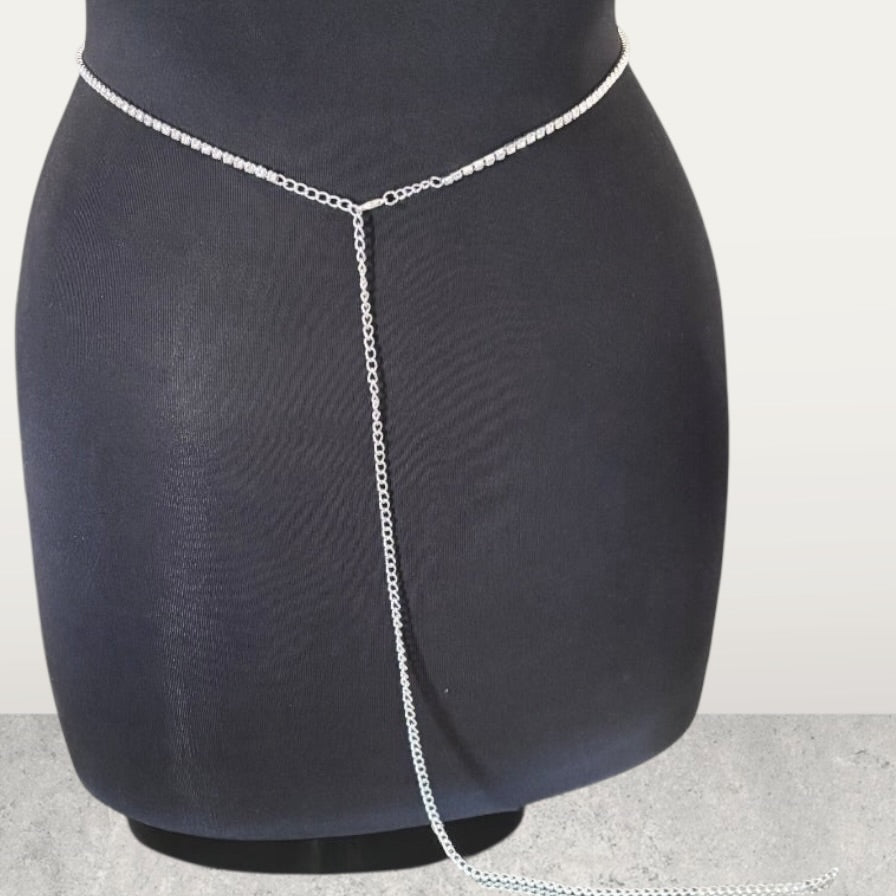 Cadena de cintura con diamantes de imitación y forma de mariposa