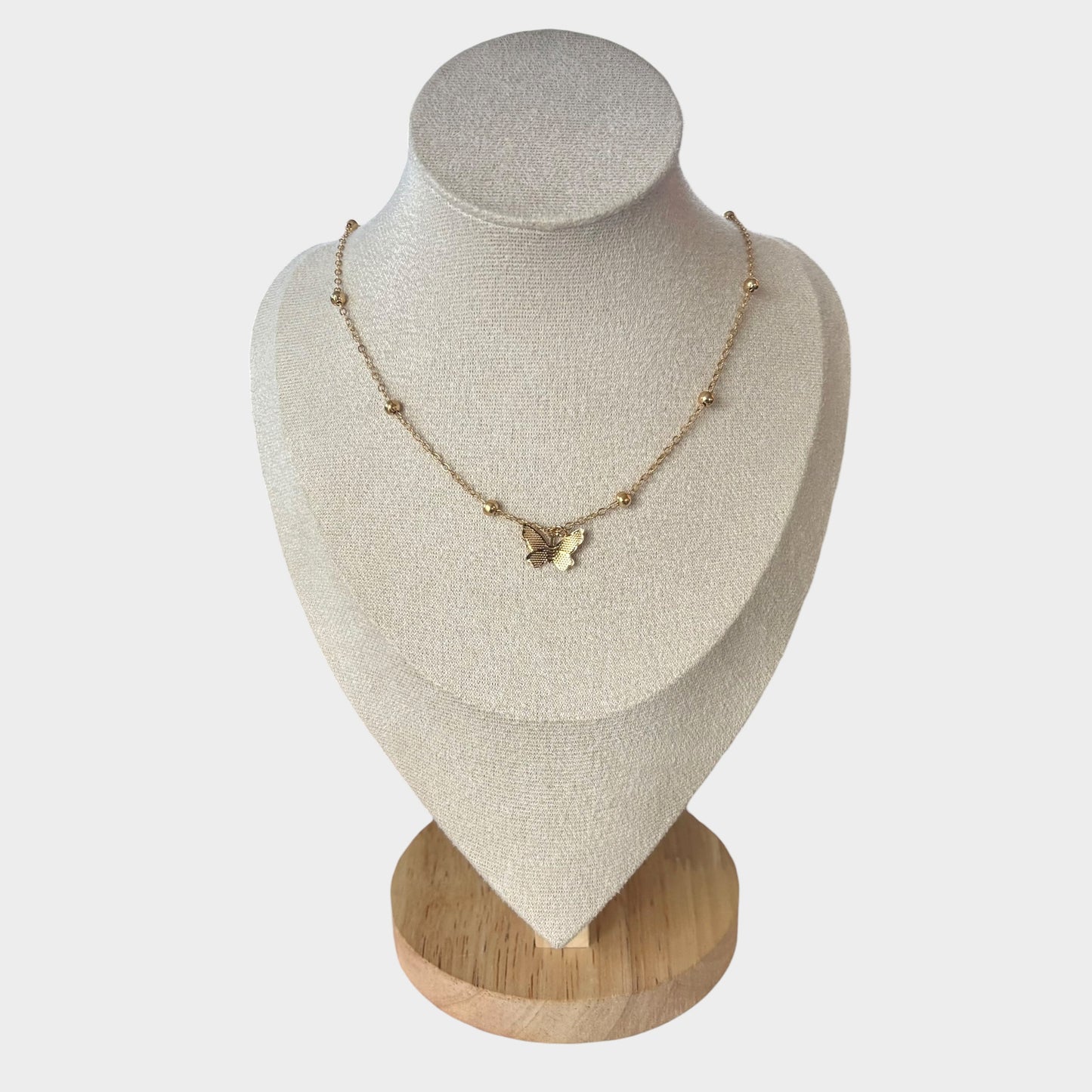 Butterfly Gold Choker W/ Back Chain Tassel