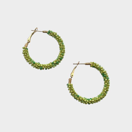 Lucky Green Hoop Earrings