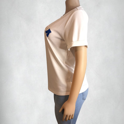 Camiseta blanca con cuello redondo y gráfico AMERICA