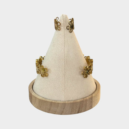 Floral Bracelet Ring Gold Set