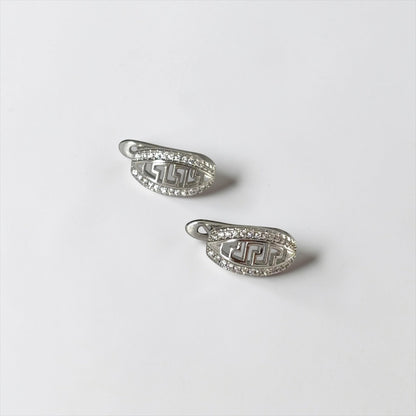 Silver Small Zircon Hoop Earring