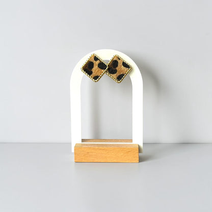 Leopard Print Square Stud Earrings