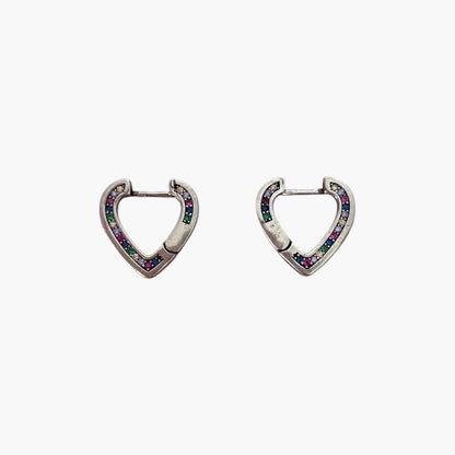 Colorful Heart Hoop Lightweight Earring