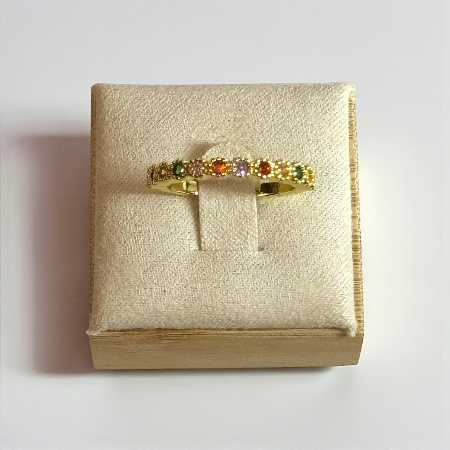 Colorful Adjustable Gold Ring