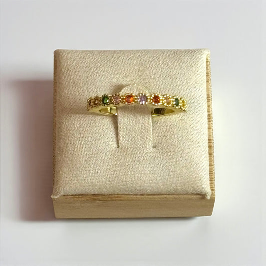 Colorful Adjustable Gold Ring