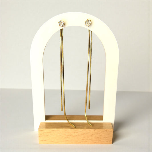 Long Stud Gold Dangle Earring