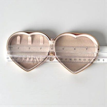 Joyero de terciopelo con forma de corazón
