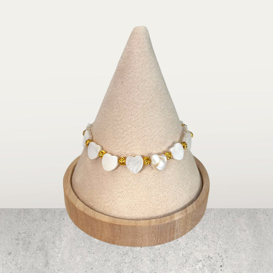 Multiple Hearts Glass Adjustable Bracelet