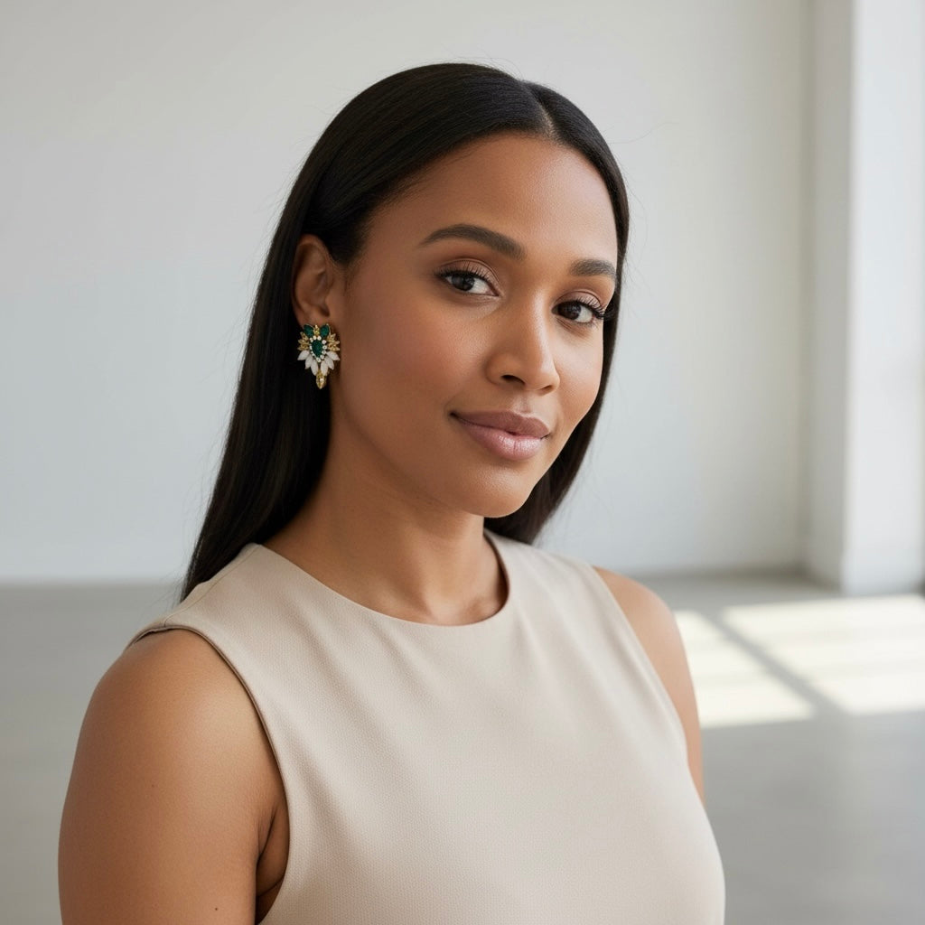 Elegant Emerald Night Out Stud Earrings