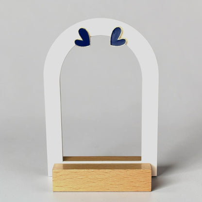 Small Dark Blue Heart Earring