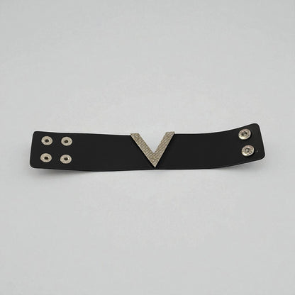 V Shape Wide Charm Cuff Wrap Bracelet