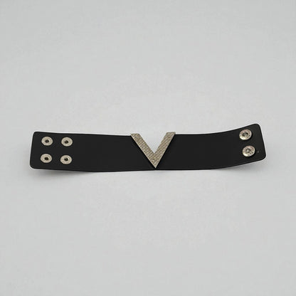 V Shape Wide Charm Cuff Wrap Bracelet